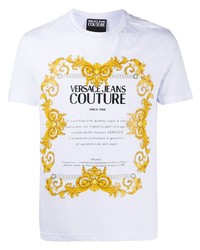 T-shirt à col rond imprimé blanc VERSACE JEANS COUTURE