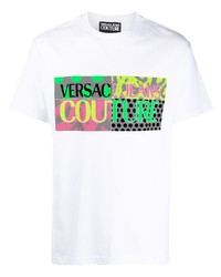 T-shirt à col rond imprimé blanc VERSACE JEANS COUTURE