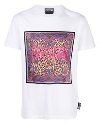 T-shirt à col rond imprimé blanc VERSACE JEANS COUTURE