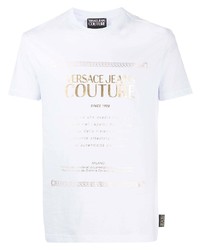 T-shirt à col rond imprimé blanc VERSACE JEANS COUTURE