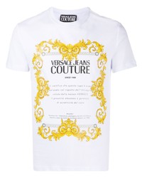 T-shirt à col rond imprimé blanc VERSACE JEANS COUTURE