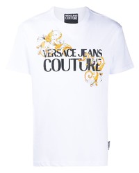 T-shirt à col rond imprimé blanc VERSACE JEANS COUTURE