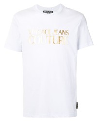 T-shirt à col rond imprimé blanc VERSACE JEANS COUTURE