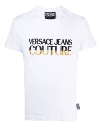 T-shirt à col rond imprimé blanc VERSACE JEANS COUTURE