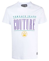 T-shirt à col rond imprimé blanc VERSACE JEANS COUTURE