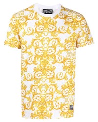 T-shirt à col rond imprimé blanc VERSACE JEANS COUTURE