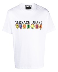 T-shirt à col rond imprimé blanc VERSACE JEANS COUTURE