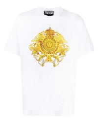 T-shirt à col rond imprimé blanc VERSACE JEANS COUTURE