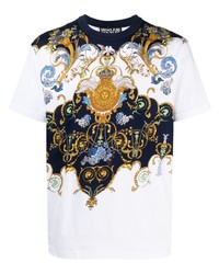 T-shirt à col rond imprimé blanc VERSACE JEANS COUTURE