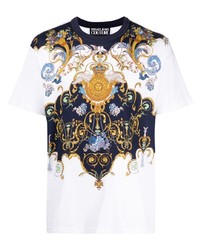 T-shirt à col rond imprimé blanc VERSACE JEANS COUTURE