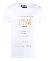 T-shirt à col rond imprimé blanc VERSACE JEANS COUTURE