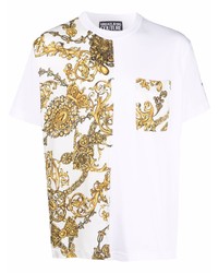 T-shirt à col rond imprimé blanc VERSACE JEANS COUTURE