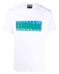 T-shirt à col rond imprimé blanc VERSACE JEANS COUTURE