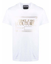 T-shirt à col rond imprimé blanc VERSACE JEANS COUTURE