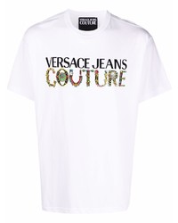 T-shirt à col rond imprimé blanc VERSACE JEANS COUTURE