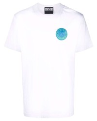 T-shirt à col rond imprimé blanc VERSACE JEANS COUTURE