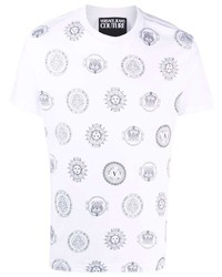 T-shirt à col rond imprimé blanc VERSACE JEANS COUTURE