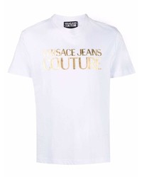 T-shirt à col rond imprimé blanc VERSACE JEANS COUTURE