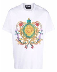 T-shirt à col rond imprimé blanc VERSACE JEANS COUTURE