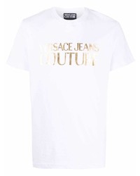 T-shirt à col rond imprimé blanc VERSACE JEANS COUTURE