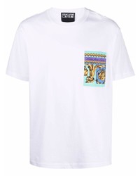 T-shirt à col rond imprimé blanc VERSACE JEANS COUTURE