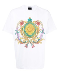 T-shirt à col rond imprimé blanc VERSACE JEANS COUTURE