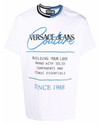 T-shirt à col rond imprimé blanc VERSACE JEANS COUTURE