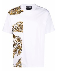 T-shirt à col rond imprimé blanc VERSACE JEANS COUTURE