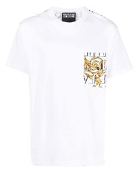 T-shirt à col rond imprimé blanc VERSACE JEANS COUTURE