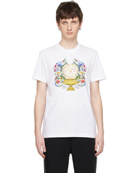 T-shirt à col rond imprimé blanc VERSACE JEANS COUTURE