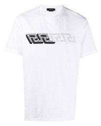 T-shirt à col rond imprimé blanc Versace