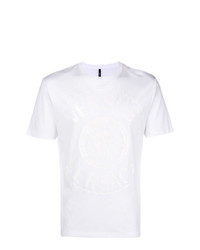 T-shirt à col rond imprimé blanc Versus