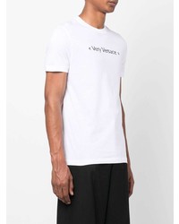 T-shirt à col rond imprimé blanc Versace