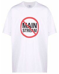 T-shirt à col rond imprimé blanc Vetements