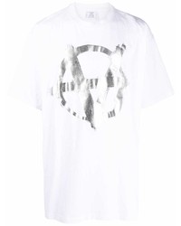 T-shirt à col rond imprimé blanc Vetements