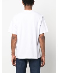 T-shirt à col rond imprimé blanc MAISON KITSUNÉ