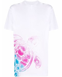 T-shirt à col rond imprimé blanc Vilebrequin