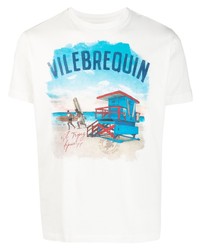 T-shirt à col rond imprimé blanc Vilebrequin