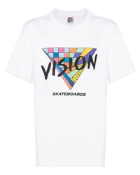 T-shirt à col rond imprimé blanc Vision Street Wear