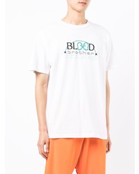 T-shirt à col rond imprimé blanc Blood Brother