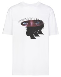 T-shirt à col rond imprimé blanc VIVENDII