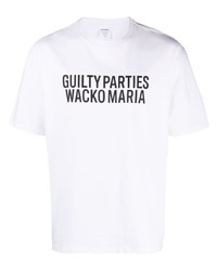 T-shirt à col rond imprimé blanc Wacko Maria