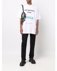 T-shirt à col rond imprimé blanc Vetements