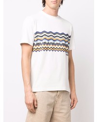 T-shirt à col rond imprimé blanc Missoni