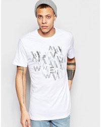 T-shirt à col rond imprimé blanc WÅVEN
