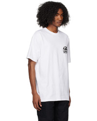 T-shirt à col rond imprimé blanc Stussy