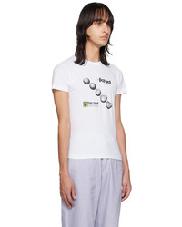 T-shirt à col rond imprimé blanc Eytys
