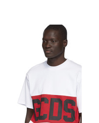 T-shirt à col rond imprimé blanc Gcds