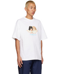 T-shirt à col rond imprimé blanc Fiorucci