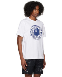 T-shirt à col rond imprimé blanc BAPE